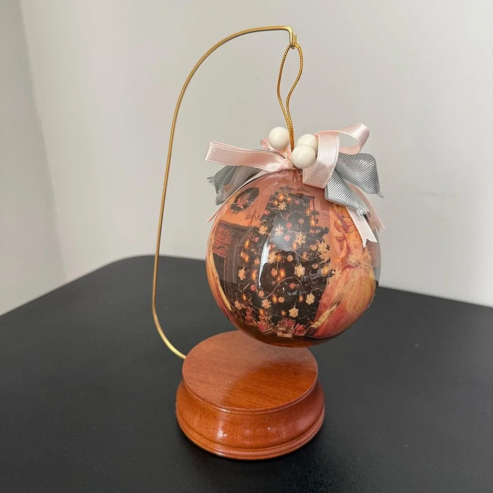 Barbie Walmart 35th Anniversary Decoupage Ornament w/ Wooden Stand Vintage 1990s